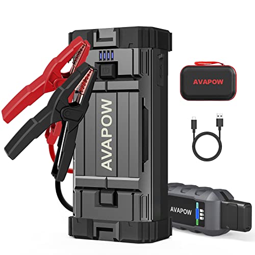 AVAPOW Jump Starter 2000A Peak Portable Battery Jump Starter for Car with Dual USB Quick Charge 3.0(Up to 8.0L Gas or 6.5L Diesel),12V Jump Box,Compact Lithium Car Power Pack