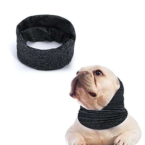 SETSBO Dog Quiet Ear Covers for Ear Protection, Calming Ear Muffs for Dogs/Cats - Hood for Anxiety Relief/Calming/Warm (Black Earmuffs L)