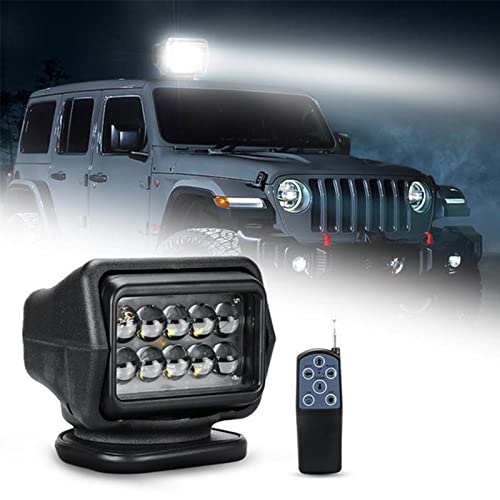 EVBOYS 50W Led Search Light Marine Remote Control 360 Rotating Magnetic Base Led Work Light Spot Led Driving Lights Search Light for Hunting Camping Offroad Marine Boat