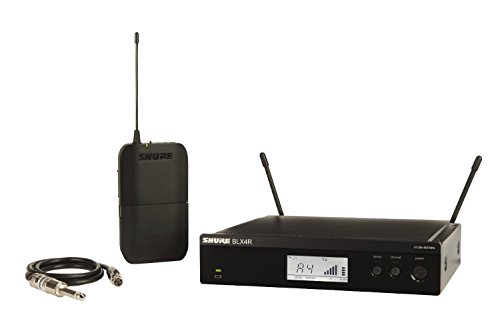 Shure BLX14R Wireless Guitar System with BLX4R Rack Mount Receiver, BLX1 Bodypack Transmitter and WA302 Instrument Cable, Wireless Freedom for Guitarists and Bassists - H10 Band