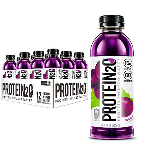 Protein2o 15g Whey Protein Isolate Infused Water, Ready To Drink, Sugar Free, Gluten Free, Lactose Free, Harvest Grape, 16.9 oz Bottle (Pack of 12)