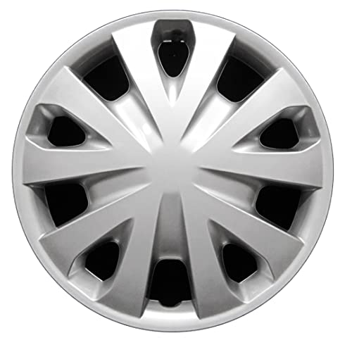 Premium Replica Hubcap, Replacement for Nissan Versa 2012-2019, 15-inch Silver Wheel Cover, 1 Piece