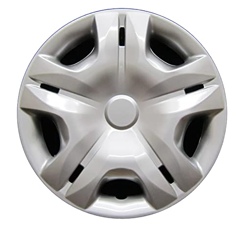 Premium Replica Hubcap, Replacement for Nissan Versa 2010-2012, 15-inch Silver Wheel Cover, 1 Piece