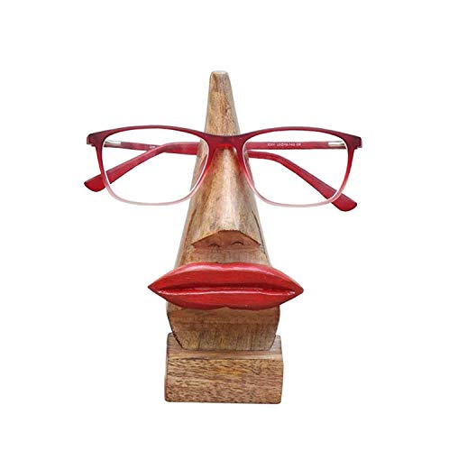 NIRMAN Quirky Wooden Nose Shaped Eyeglass Spectacle Holder Display Stand Home Decorative Gift Home Dcor