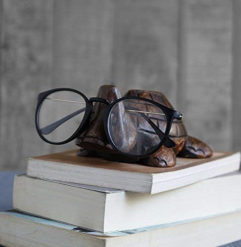 W Weblytech Wooden Handmade Turtle Eyeglass Spectacle Holder Stand for Office Desk Home Decor