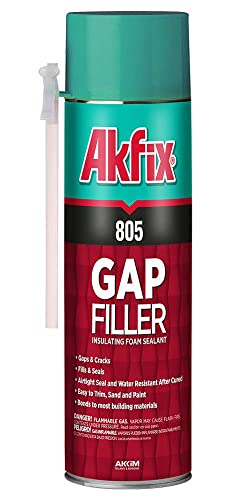 Akfix 805 Spray Foam Insulation Can - Waterproof Sealant with Straw, Expanding Polyurethane Foam Insulation Spray for Window and Door & Gaps and Cracks | 1 Pack, 13.5 Oz.
