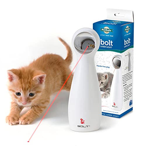 PetSafe Bolt Laser Cat Toy - Interactive Pet Supplies - Indoor - Relieves Anxiety & Boredom - Bug-Like Laser Pattern Keeps Them Entertained - Hands-Free Play - Auto Shut Off Prevents Overstimulation Small