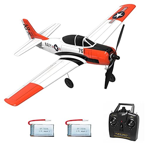 Volantex RC Airplane 2.4Ghz 4 Channel Remote Control,with Aileron T28 Trojan Parkflyer RC Aircraft Plane,Ready to Fly with Xpilot Stabilization System,Perfect for uitable for Kids and Beginners