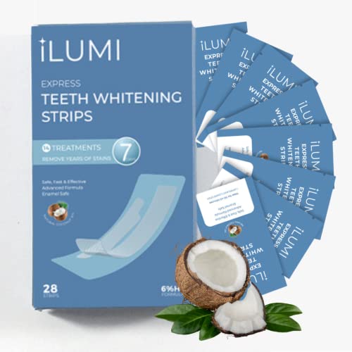 iLUMI 7 Day Express Vegan Whitening Strips, 14 Treatments, Professional Effects with Reduced Sensitivity. Harvard Doctor Formulated.