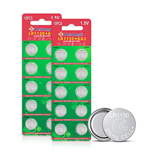 LR1130 AG10 Battery 1.5V Long-Lasting Alkaline Button Cell Batteries 20 Piece3-Year Warranty