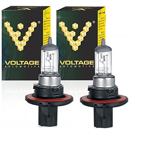 Voltage Automotive Headlight Fog Light Bulb (Pair) - Standard Replacement For High Beam Low Beam Fog Lights (H13 9008)