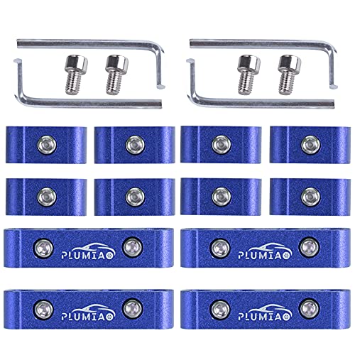 PLUMIA Spark Plug Wire Separator Divider Clamp 12pc Kit 8mm 9mm 10mm Fit For Racing Car (Blue)