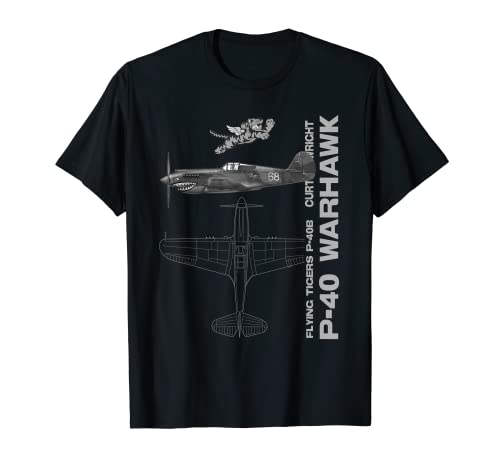 P-40 Warhawk WWII Fighter Airplane Profile T-shirt