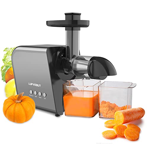 Carrot Juicer Machines, Cold Press Juicer Extractor for Vegetables and Fruits, Electric Slow Masticating Juicer with 2-Speed Modes & Reverse Function, Easy to Clean, Quiet Motor,Clear Juice for Health