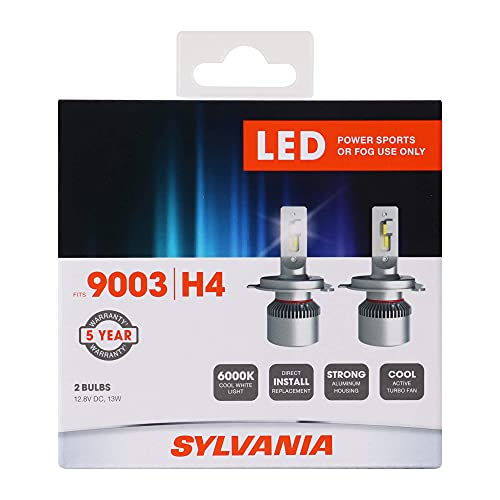 SYLVANIA 9003 | H4 LED Powersport Headlight Bulbs for Off-Road Use or Fog Lights - 2 Pack