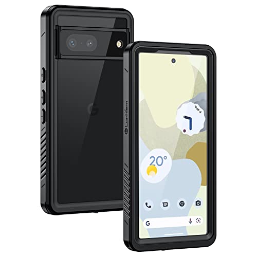 Lanhiem Pixel 7 Case, IP68 Waterproof Dustproof Shockproof Case [NOT for Pixel 7 Pro] with Built-in Screen Protector, Full Body Rugged Protective Cover for Google Pixel 7, Black/Clear