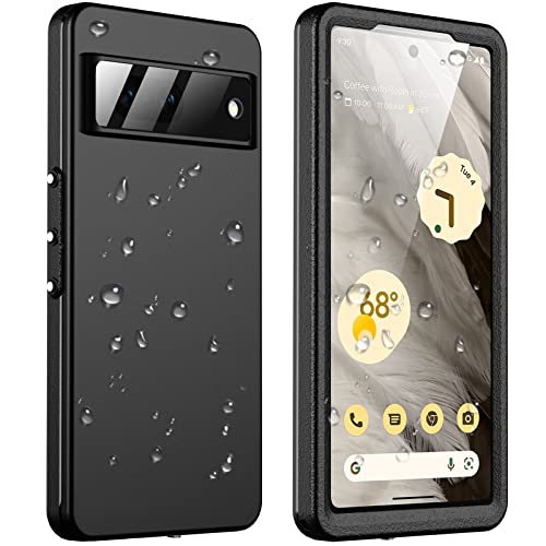 GOLDJU for Pixel 7 Case, [IP68 Waterproof] Case [Dustproof] with [Built-in Screen Protector], [10FT Military Fully Body Shockproof] Phone Case for Google Pixel 7 (2022), Black