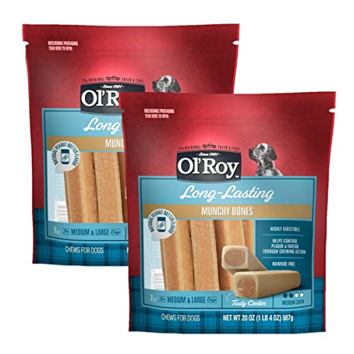 Ol' Roy Munchy Bone Peanut Butter flavor 20 oz 2 pack