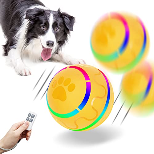 IFurffy Peppy Pet Ball for Dogs with Remote Control, Interactive Dog Toy with Led Flash Lights for Small/Meduium/Large Dogs Breed, Durable Wicked Ball with Motion Activat BPA-Free USB Rechargeable
