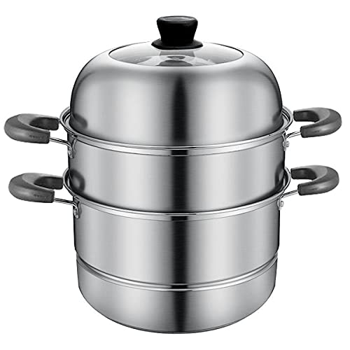 Beeiee Steamer pot for cooking,8.5 Quart,Vegetable steamer,Food steamer,Dumpling steamer,Veggie steamer,Seafood steamer,Fish steamer,Egg steamer,Bun steamer,Steamer cookware,Stainless steel