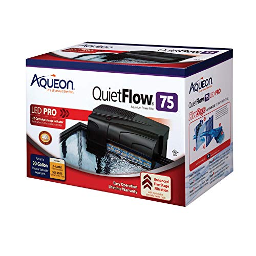 Aqueon QuietFlow LED PRO Aquarium Power Filter, Size 75