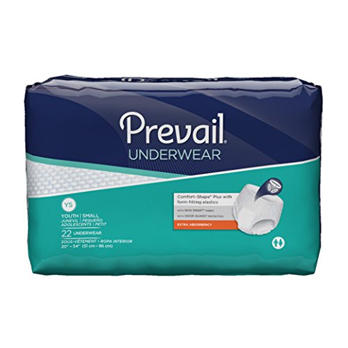 Prevail Extra Absorbency Incontinence Underwear Youth/Small Adult 22 Count Breathable Rapid Absorption Discreet Comfort Fit Adult Diapers