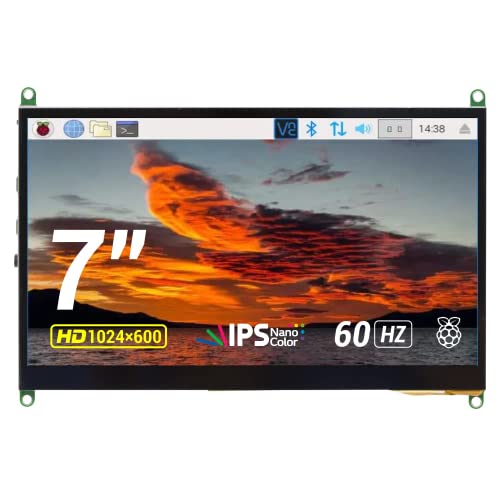 UCTRONICS 7 Inch IPS Touch Screen for Raspberry Pi 4, 1024600 Capacitive HDMI LCD Touchscreen Monitor Portable Display for Raspberry Pi 4 B, 3 B+, Windows 10 8 7 (Free Driver)