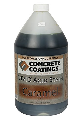 CC Concrete Coatings Vivid Acid Stain for Antique Marble Effect, Concrete Stain for Inside or Outside, Commercial or Residential Use (Caramel, Light Yellowish Brown, 1 Gal)