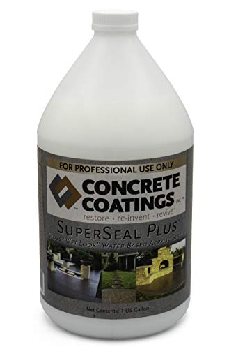 CC Concrete Coatings SuperSeal Plus Water Base Acrylic Sealer, 1Gallon, Gloss Finish