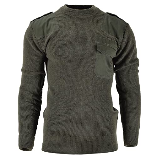 German Army Style Miltec Pullover OD Commando Jersey Olive Green Sweater Wool Blend Medium
