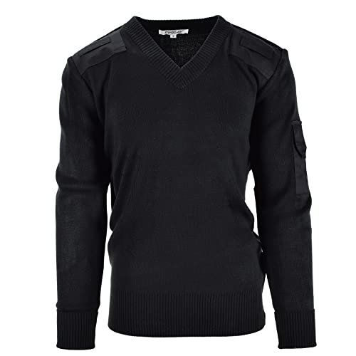 Original British Police Sweater Black V-Neck Long Sleeve Men Pullover Military Security Jumper XX-Large