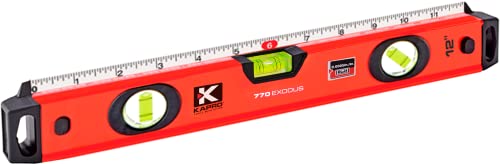 Kapro - 770 Exodus Professional Box Level - 12" - With 45 Vial & Ruler - For Leveling, Measuring, Marking, and Cutting - Features 3 Vials, Precise Straightedge, and Wall-Grip