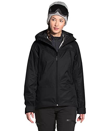 THE NORTH FACE Women's Clementine Triclimate Insulated Ski Jacket, TNF Black/TNF Medium Grey Heather, X-Large