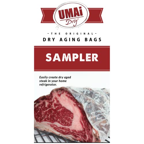 UMAi Dry Sampler Packet | Dry Age Bags for Meat | Simple At Home Method for Dry Aged Meat | Includes 3 Roast Size Bags, 3 Ribeye Size and 3 Brisket Size