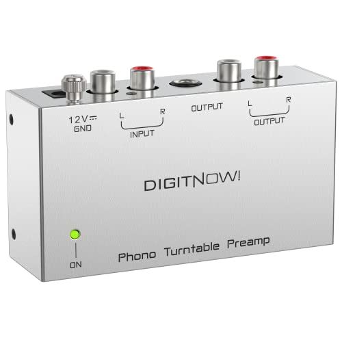 Phono Turntable Preamp, Phono Preamp for Turntable, Record Play, Mini Electronic Audio Stereo Phonograph Preamplifier with RCA Input, RCA/TRS Output, Phono Preamp with 12 Volt DC Adapter