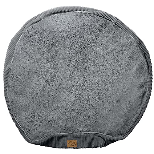 Floppy Dawg Universal Round Dog Bed Replacement Cover. Removable and Machine Washable Cover for Donut and Round Beds. Extra Large 43W. Gray with Gray Top