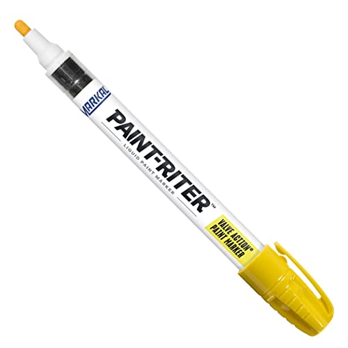 Markal 96821 Valve Action Paint Marker with 1/8" Bullet Tip, Yellow (12 Markers)