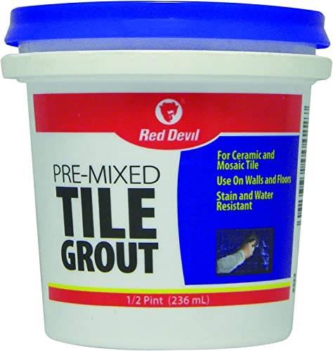 Red Devil 0422 Pre-Mixed Tile Grout, 1/2 Pint , White