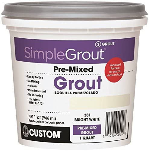 Custom CUSTOM-PMG381QT-1, Bright White PMG381QT 1-Quart Simple Premium Grout, 32 Fl Oz
