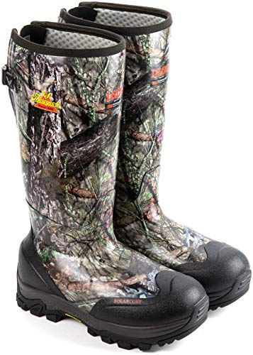 Thorogood Infinity FD 17 Waterproof Insulated Hunting Boots for Men - Mossy Oak Break-Up Country Camo Neoprene with 1600g Thinsulate and Self-Cleaning Traction Outsole, Mossy Oak Break-up Country - 9 M US