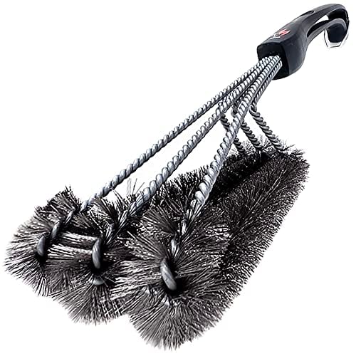 Kona 360 Clean Grill Brush - A Clean Grill in 30 Seconds Or Less - 18 inch Best BBQ Brush - Stainless Steel 3-in-1 Grill Cleaner for Effortless Cleaning