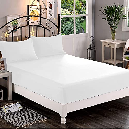 Premium Hotel Quality 1-Piece Fitted Sheet, Luxury & Softest 1500 Thread Count Egyptian Quality Bedding Fitted Sheet Deep Pocket up to 16 inch, Wrinkle and Fade Resistant, California King, White