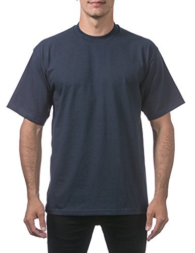 Pro Club Men's Heavyweight Cotton Short Sleeve Crew Neck T-Shirt, Navy, X-Large