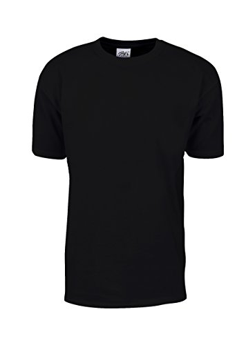Shaka Wear Men's T Shirt  Max Heavyweight Cotton Short Sleeve Crew Neck Plain Tee Top Tshirts Regular Big Tall Size MHS02 Black M
