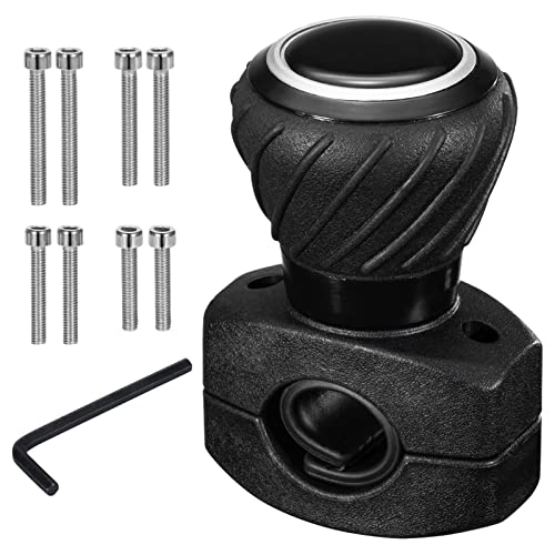 Spurtar Steering Wheel Knob, Universal Car Suicide Knob Power Handle Spinner Fit for Steering Wheel, Cars, Semi Truck, Forklifts, Tractors, Boat, and Golf Cart  Black
