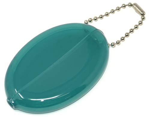 Quikoin Original Oval Sof-Touch Squeeze Coin Purse Made in USA (Teal)