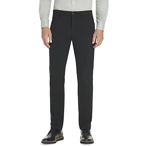 Van Heusen Men's Slim Fit Flex 4-Way Stretch Tech Pant, Black, 36W x 32L