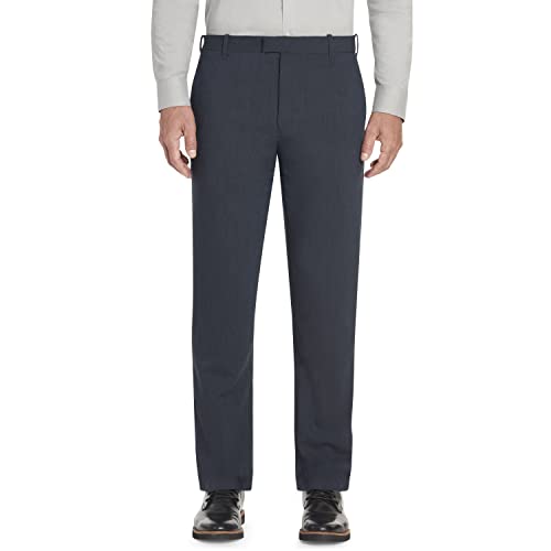 Van Heusen Men's Flex Straight Fit Flat Front Pant, Slate Blue, 42W x 30L