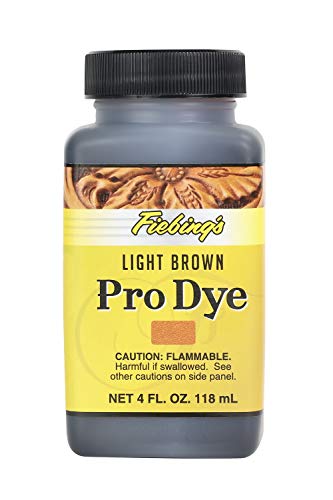 Fiebing's Pro Dye Light Brown, 4 oz. - Penetrating & Permanent Professional Oil Leather Dye