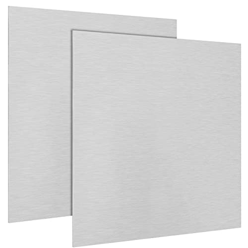 2Pack 6061 T651 Aluminum Sheet Metal 12 x 12 x 1/32 Inch Flat Plain Aluminum Plate Covered with Protective Film, Rectangle Aluminum Metal Plate for Crafting, DIY, Industrial, 0.8mm Thick